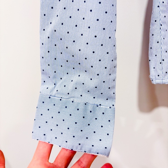 H&M Blue striped & polka dot button down shirt - Picture 4 of 9